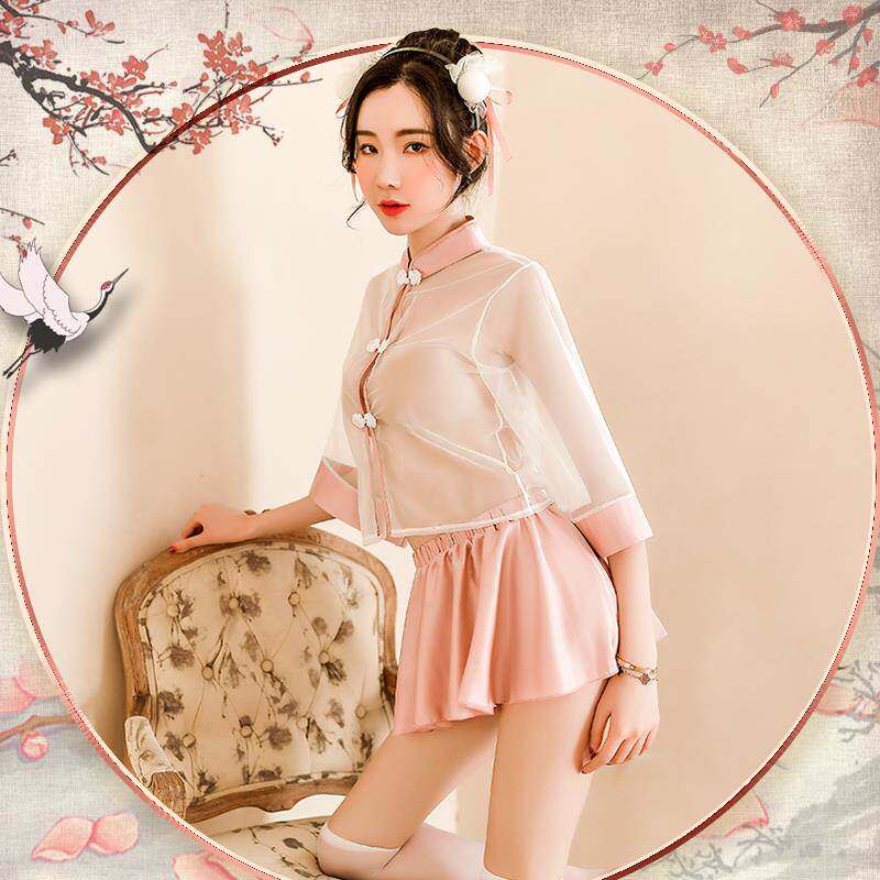 性感情趣内衣骚旗袍睡衣制服诱惑开档床上火辣服装激情套装女