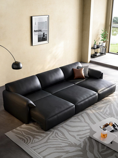 大象耳朵电动功能真皮沙发床意式极简大小户型客厅可伸缩沙发