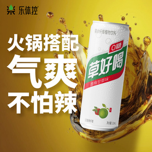 乐体控草好喝草本植物饮料加气酸爽解腻膳食纤维 整箱 310ml*12罐