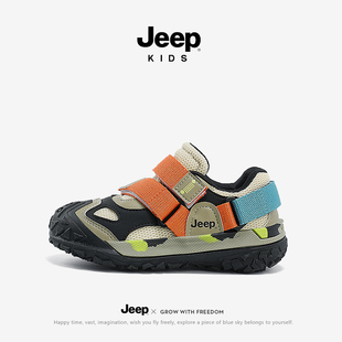 jeep儿童鞋子2024新款中大童透气跑步女童轻便软底运动鞋男童春款