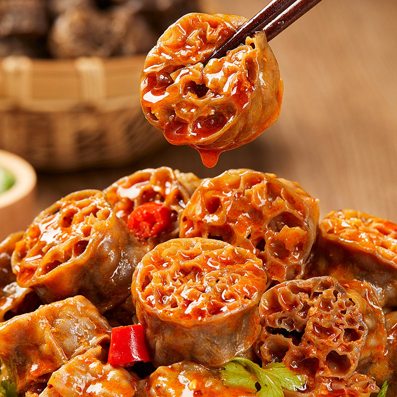 荞麦面藕网红0脂低吸汁圈速食干货免煮面皮拌大面筋即食凉拌500g