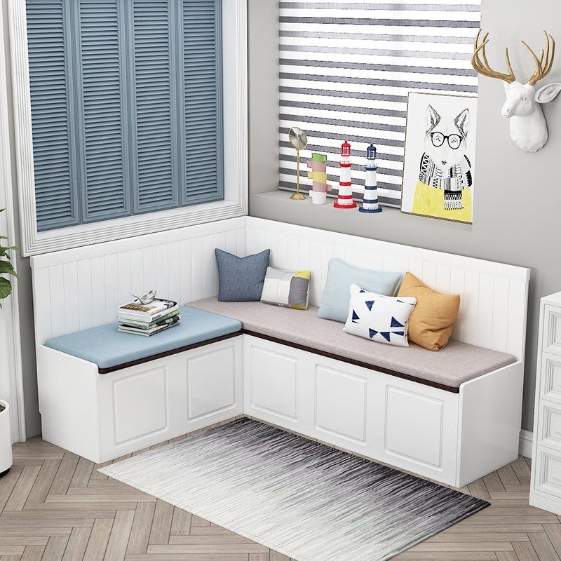 卡座现代简约小户户型家用餐厅定制转角实木储物卡座