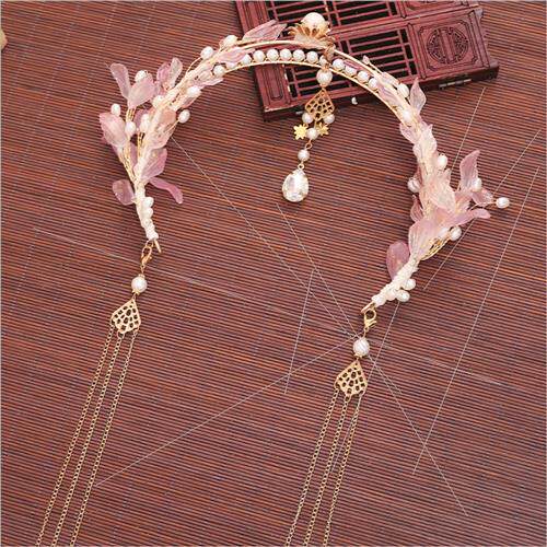 0气汉服头箍套装懒人环箍流苏步摇e古风圣母光发头饰短发古装配