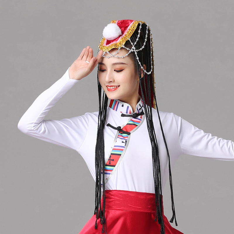 藏族演出头饰女少数民族头饰藏服头饰小辫子藏族头饰饰品