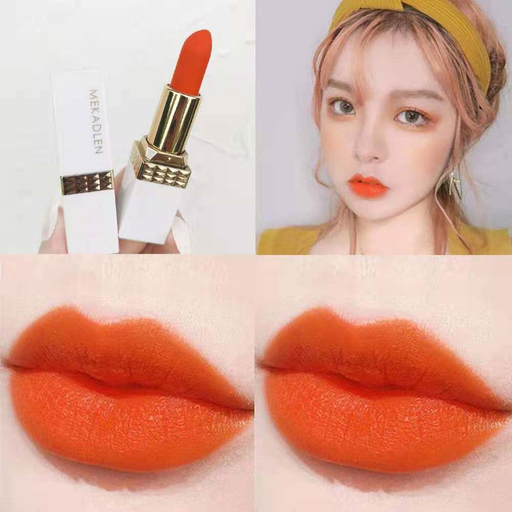 鞠婧祎同款亮橙色暖南瓜土脏橘色系正橘黄色橙黄口红哑光保湿滋润