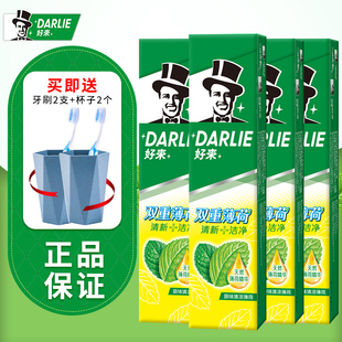 DARLIE好来(原黑人)牙膏双重薄荷3/4支家庭装清新口气旗舰店官方