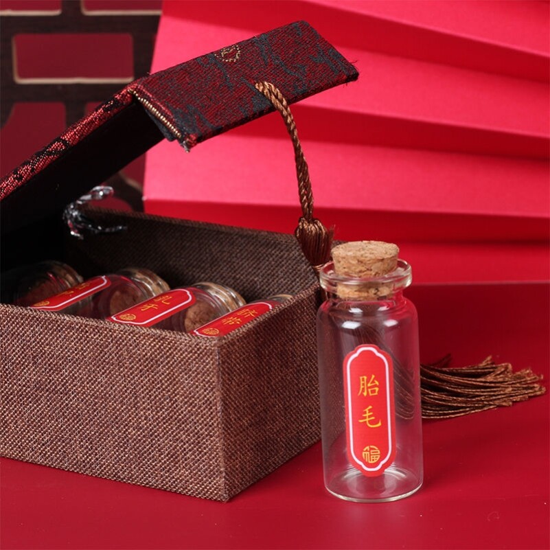 创意胎发diy制作满月新生儿保存瓶diy自制婴儿胎毛纪念品男孩收藏