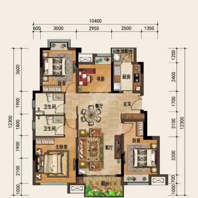 户型分析家居布局买房子选房屋看办公室商铺住宅装修风景山水摆件