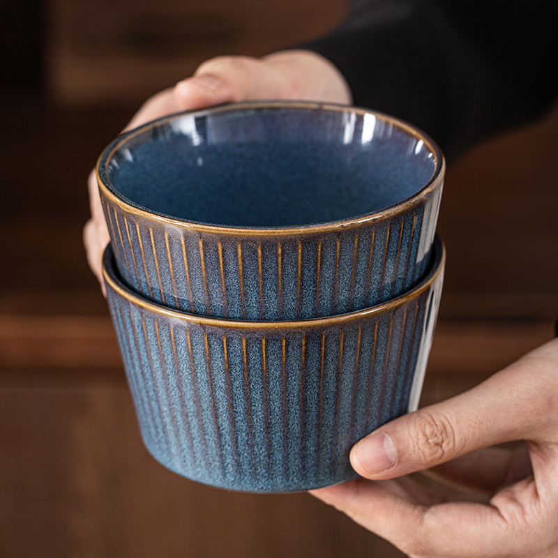 日式复古陶瓷米饭碗家用粥碗小汤碗甜品碗商用民宿用 微瑕