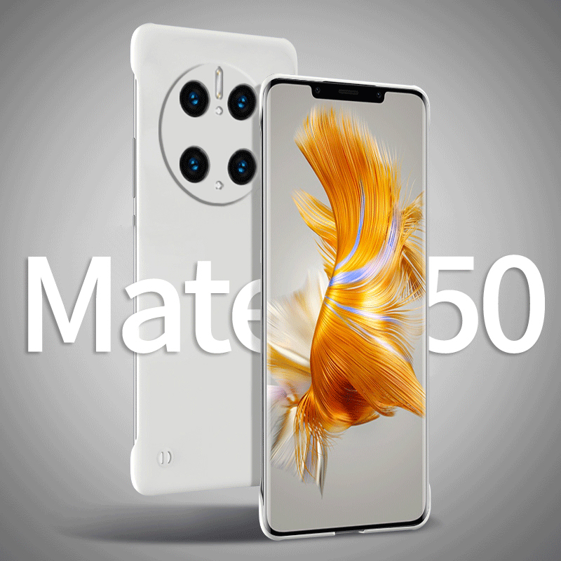 华为mate50pro手机壳mate50无边框新款保护套5g官方保时捷女不顶膜mata散热高级感小众适用男款硬壳透明外壳