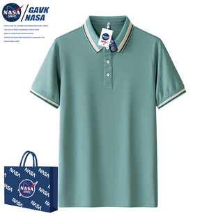 NASA GAVK2024春夏季新品男女同款潮牌纯色T恤情侣POLO衫运动上衣