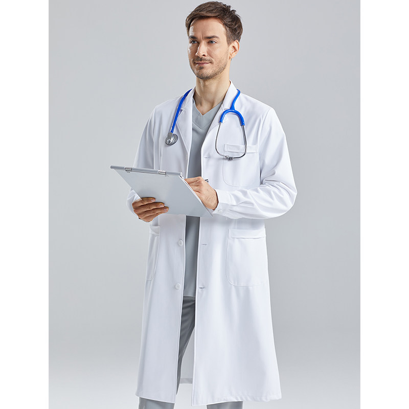 (今日5折)医护短袖白大褂医生服实验室大学生药房医师化学护士工作服