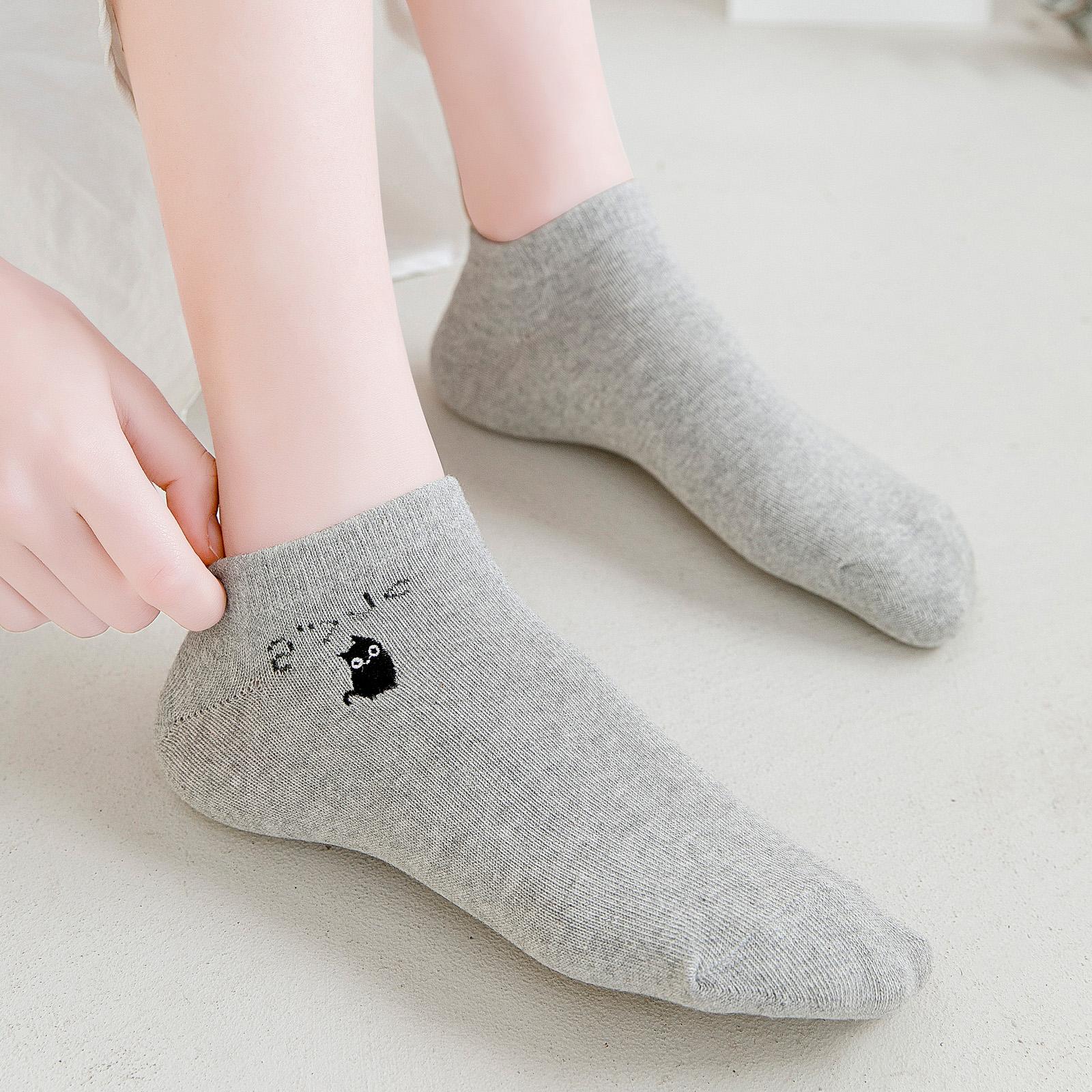 匹克企鹅袜子女短袜纯棉低帮浅口韩国可爱船袜短筒春夏季韩版日系