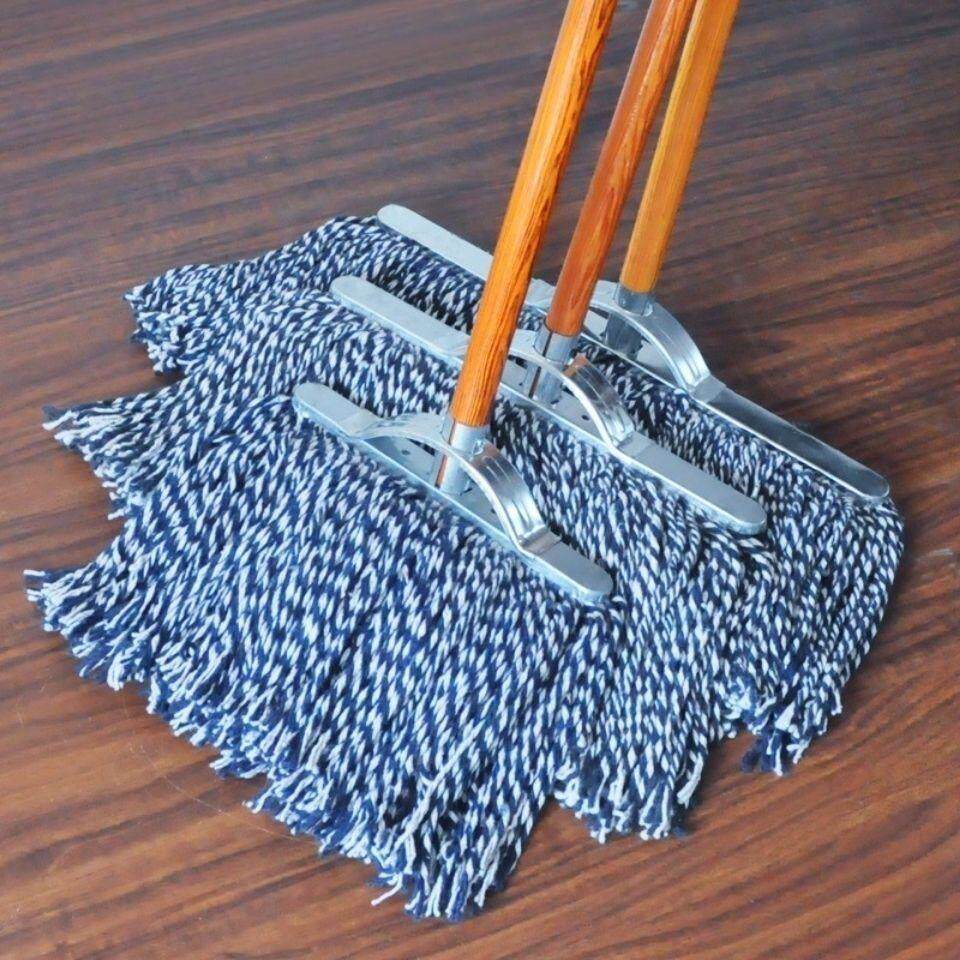 棉纱拖把木杆拖把棉线家用老式物业吸水普通大号纯棉地拖墩布