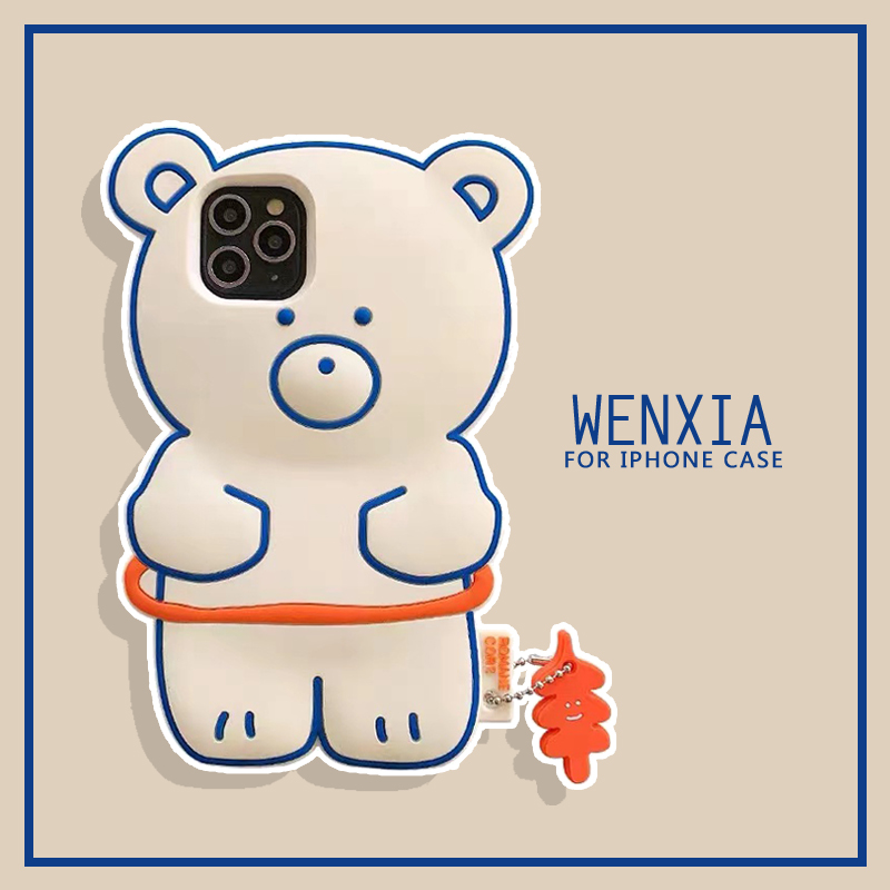 温霞ins呼啦圈小熊适用苹果13手机壳11硅胶iphone12promax卡通8plus