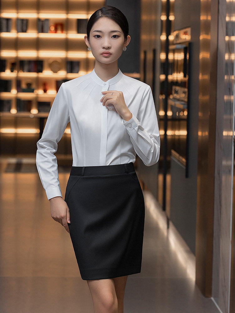 奥迪衬衫女新款4s店白衬衣棉长袖女士衬衫职业工作服尊贵系列工装