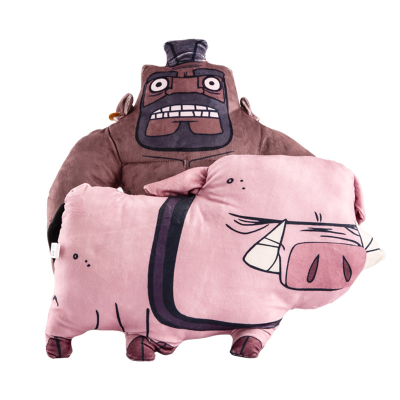 supercell部落冲突皇室战争周边野猪骑士毛绒玩偶靠枕抱枕公仔