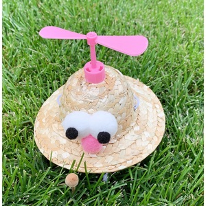   猫咪生日蜻蜓头饰小型草帽头套