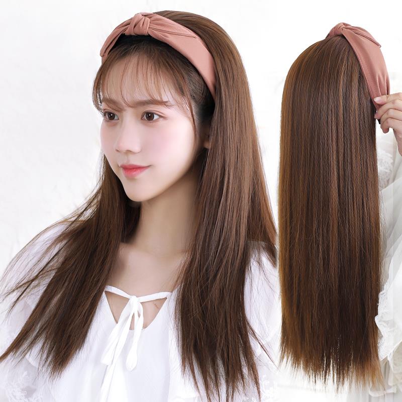 网红发箍假发女长发u型半头套可拆卸发箍一体长直发仿真发全头套