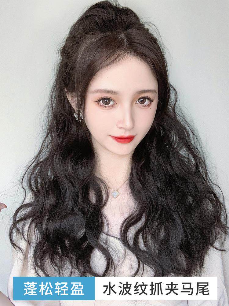 假发女长发马尾羊毛卷高马尾假发卷发假发马尾抓夹网红马尾辫