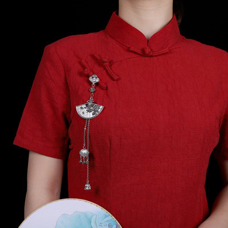 旗袍压襟配饰流苏装饰挂件精致吊坠复古胸针女汉服别针饰品挂领扣