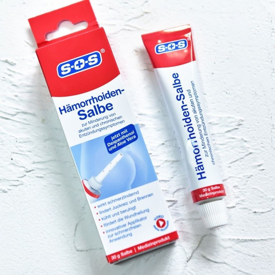 德国sos孕妇痔疮膏消肉球舒疮 肛裂便血男女肛门内外混和痔30g