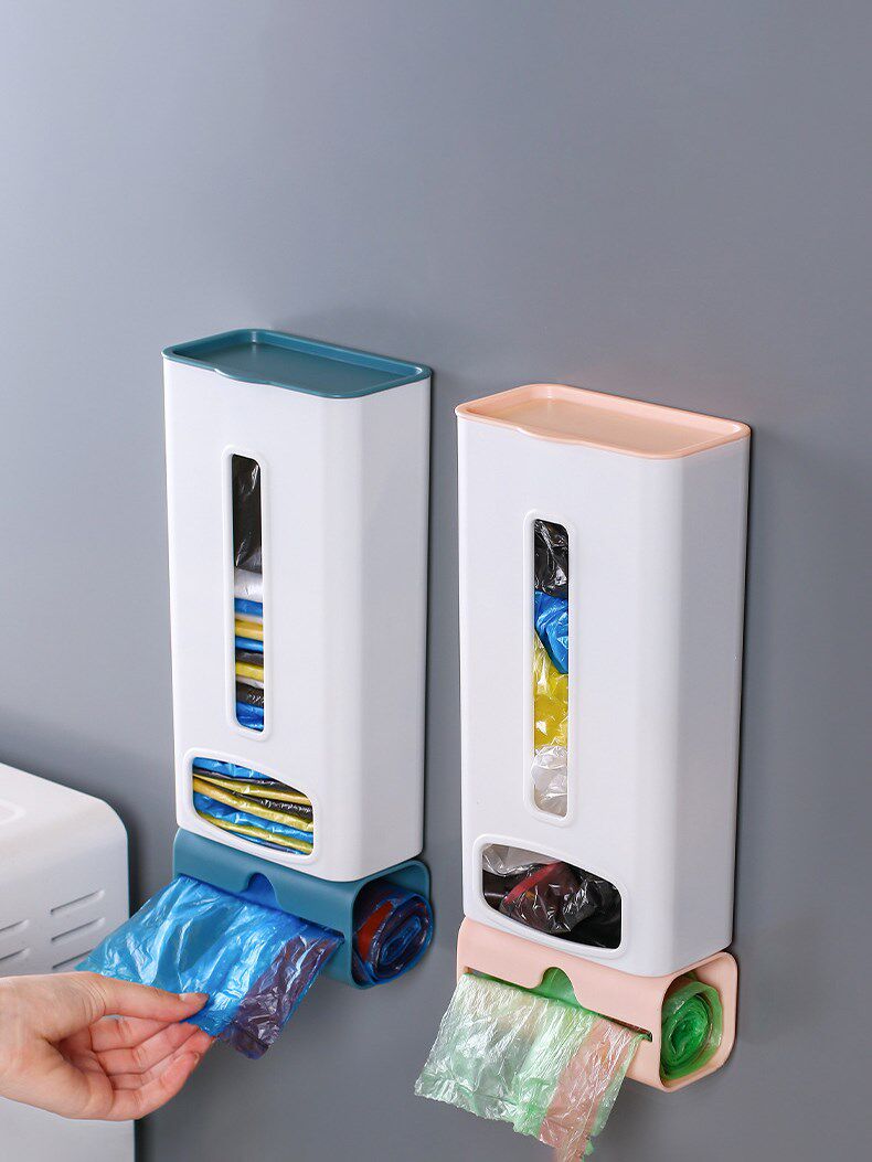 垃圾袋收纳盒神器装塑料袋免打孔壁挂式抽取厨房袋子大容量整理盒