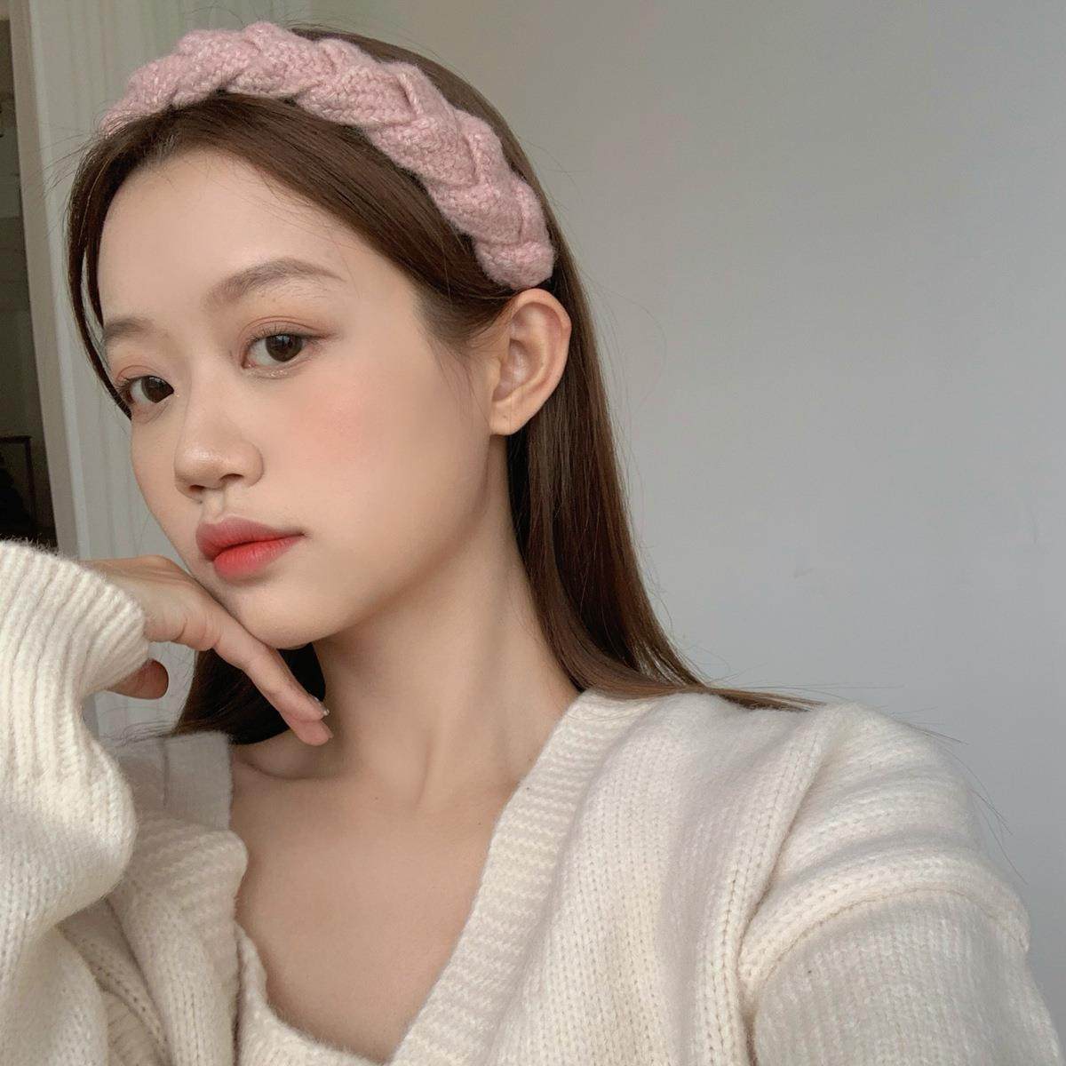 法式慵懒气质毛线发箍麻花辫头箍宽边发卡甜美编织发带日韩发饰品