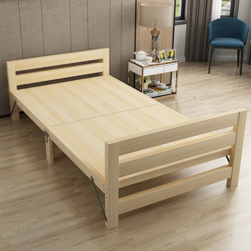 实木床折叠床单人床家用床成人简易经济儿童床双人午休床1.3米床