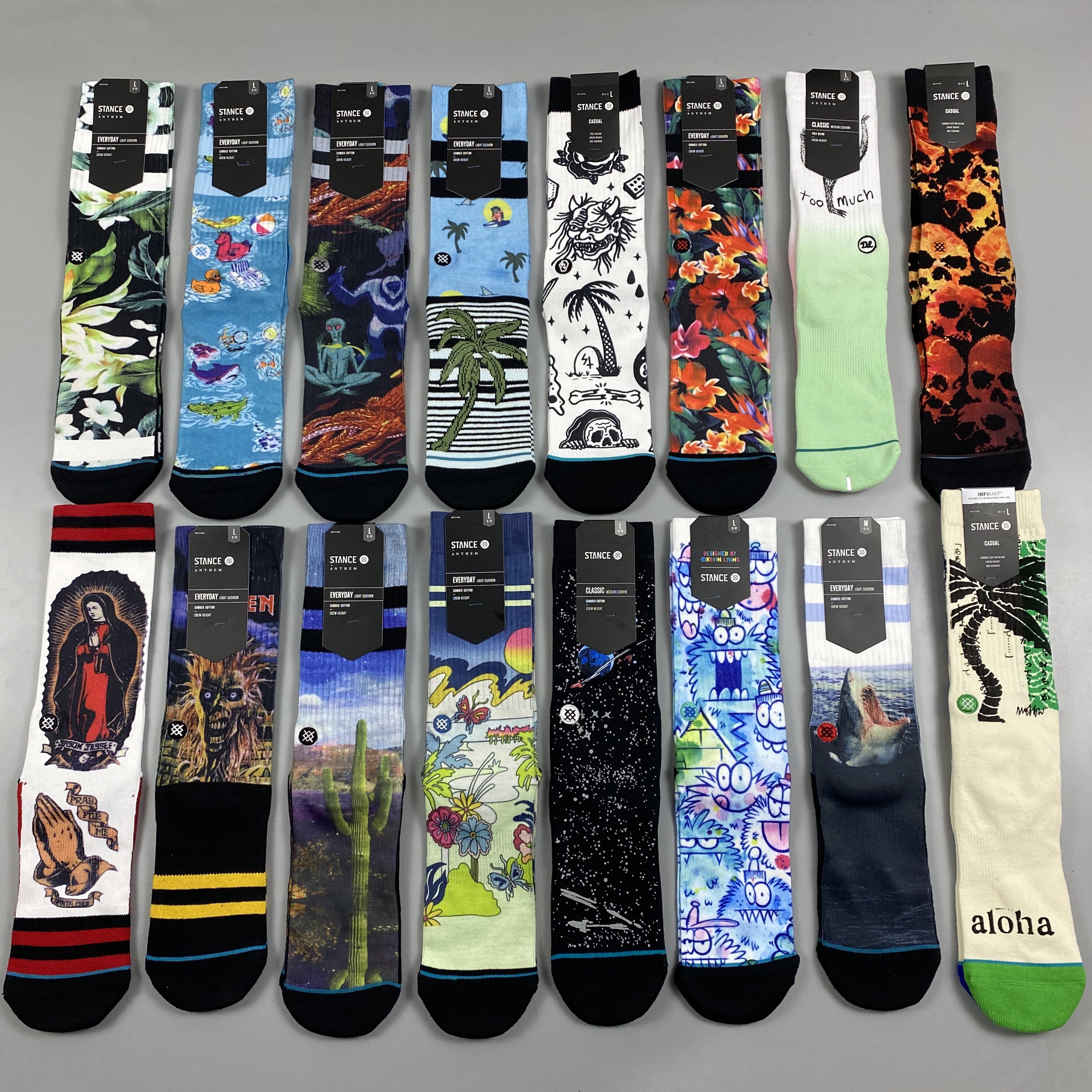 正品stance印花系列春夏季薄款滑板袜男女毛巾底篮球袜运动潮袜子