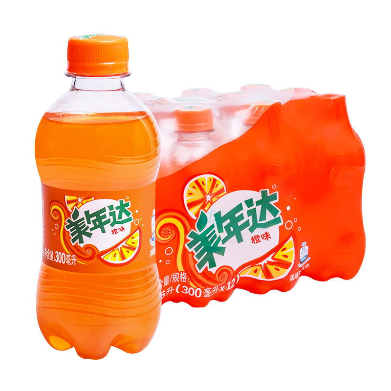 美年达碳酸整箱300ml*百事可乐
