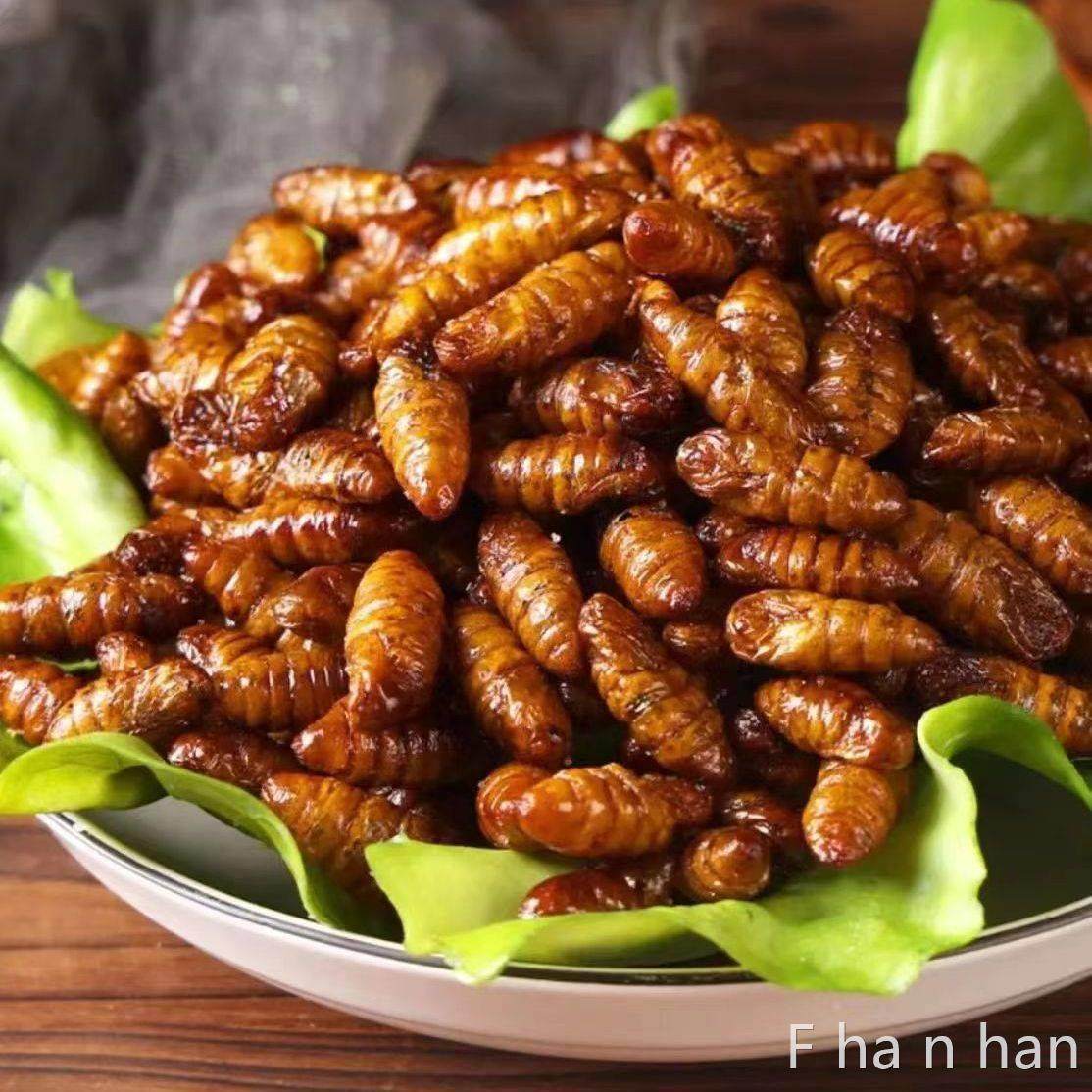 蚕蛹即食香辣香酥油炸山东特产五香小蚕蛹蝉蛹下酒菜熟食干湿包邮