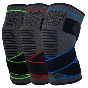 新款潮通用篮球运动骑行夏空调护具针织可调节绑带加压跑步护膝