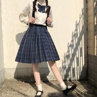 jk制服裙格裙学院风校服日系水手服学生班服夏季松紧腰中长裙校供