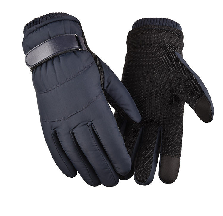 羽绒棉手套加绒摩托车男士加厚保暖骑行防水滑雪户外冬季防寒手套