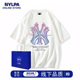 MLB&NYLPA白色宽松短袖T恤男女夏季纯棉奥特莱斯新款美式印花半袖