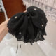 韩国饰品小众设计发饰头饰气质高级感黑色网纱抓夹蝴蝶结马尾夹