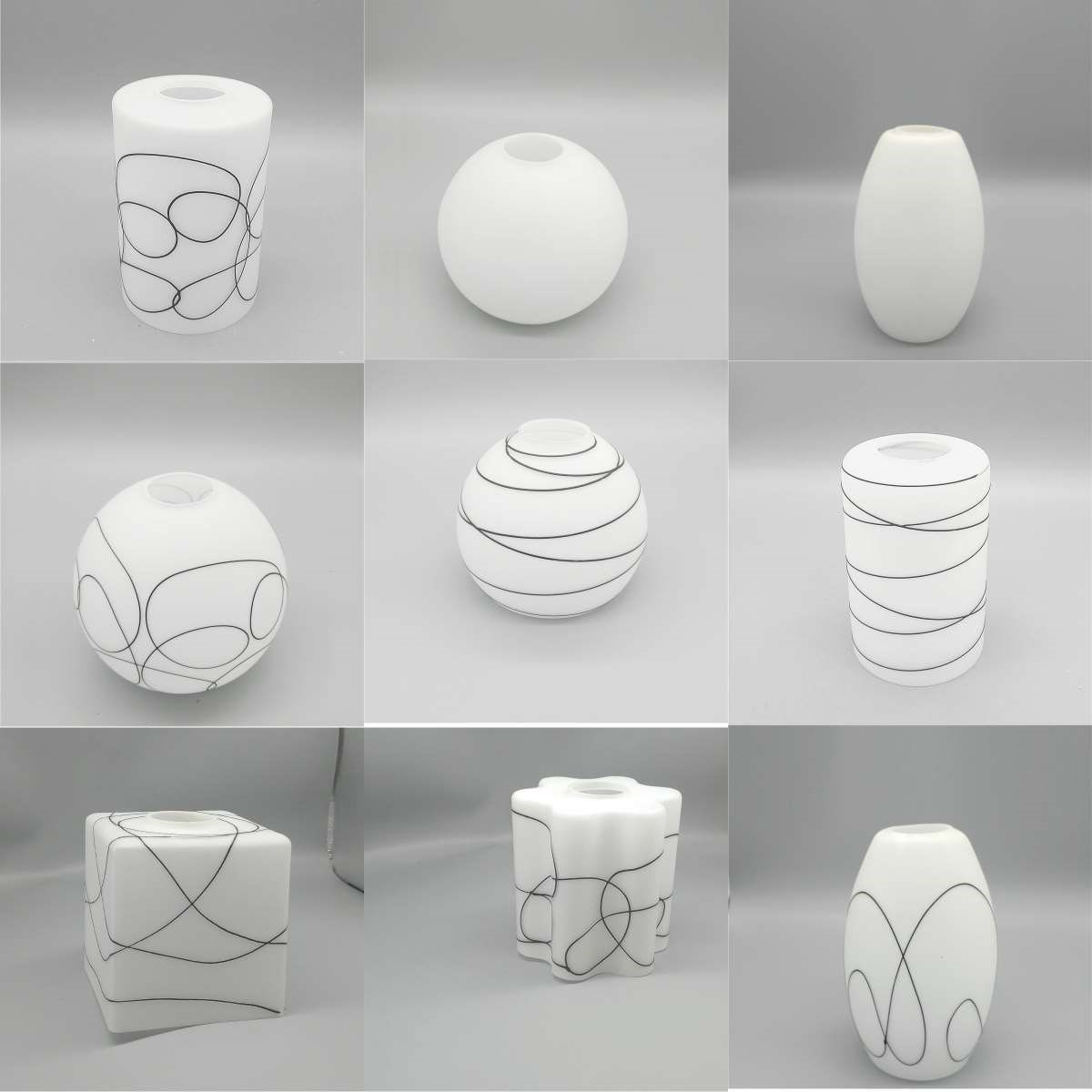 吊灯灯罩外壳罩替换半透明磨砂塑料板灯罩上下开口玻璃灯罩外壳吊