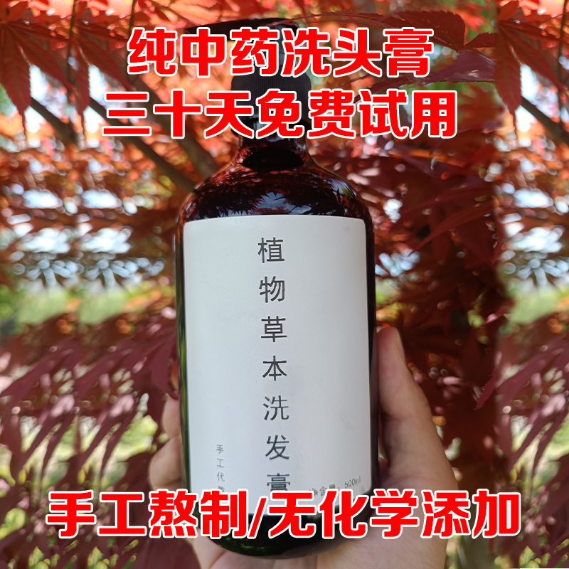 纯植物中药洗发水天然皂角侧伯叶熬制