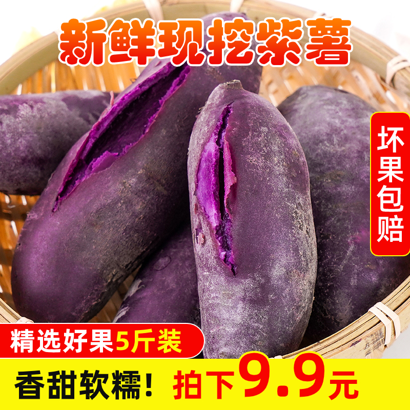 新鲜番薯农家自种5斤沙地蜜薯紫薯