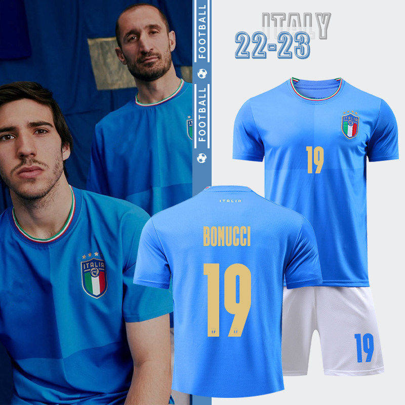 2022世界杯意大利国家队球衣套装男新款足球服定制比赛队服主场