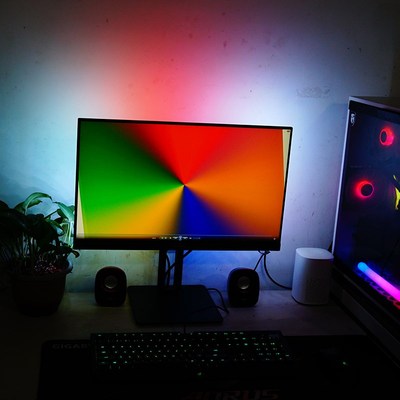 电脑背景同步屏幕流光彩灯显示器幻彩变色氛围装饰灯led灯带