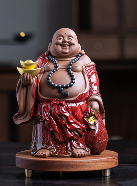 陶瓷大肚弥勒佛招财摆件客厅菩萨