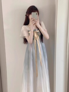 夏季2024新款改良旗袍汉服连衣裙新中式中国风马面裙女小个子长裙