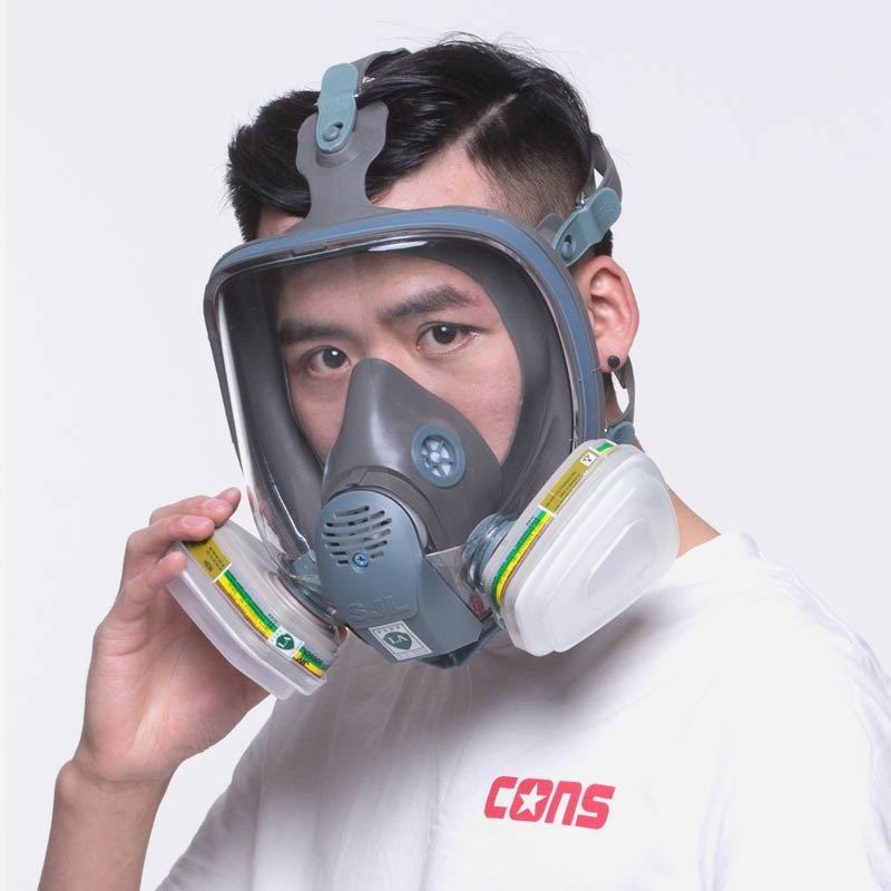 打药防护喷漆活性炭全面罩面覃漆放毒毒气防尘防护面具
