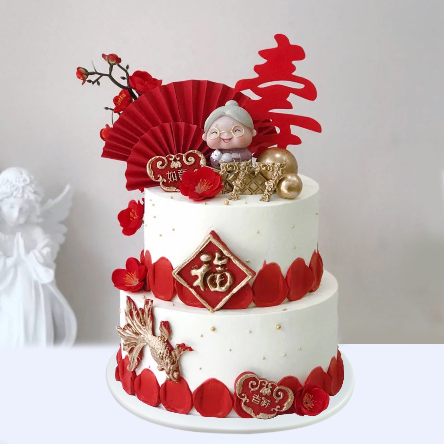 生日蛋糕模型仿真新款网红2021双层祝寿流行定制仿真水果