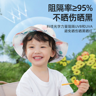 婴儿遮阳帽小月龄帽子夏季儿童防晒防紫外线太阳帽可折叠渔夫帽
