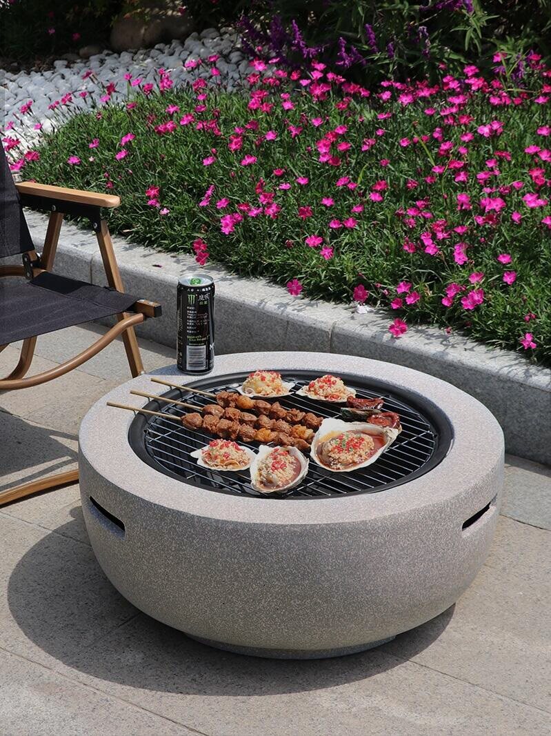 户外烧烤炉木炭烤炉桌阳台庭院家用烧烤架子碳火盆取暖室内烤火炉