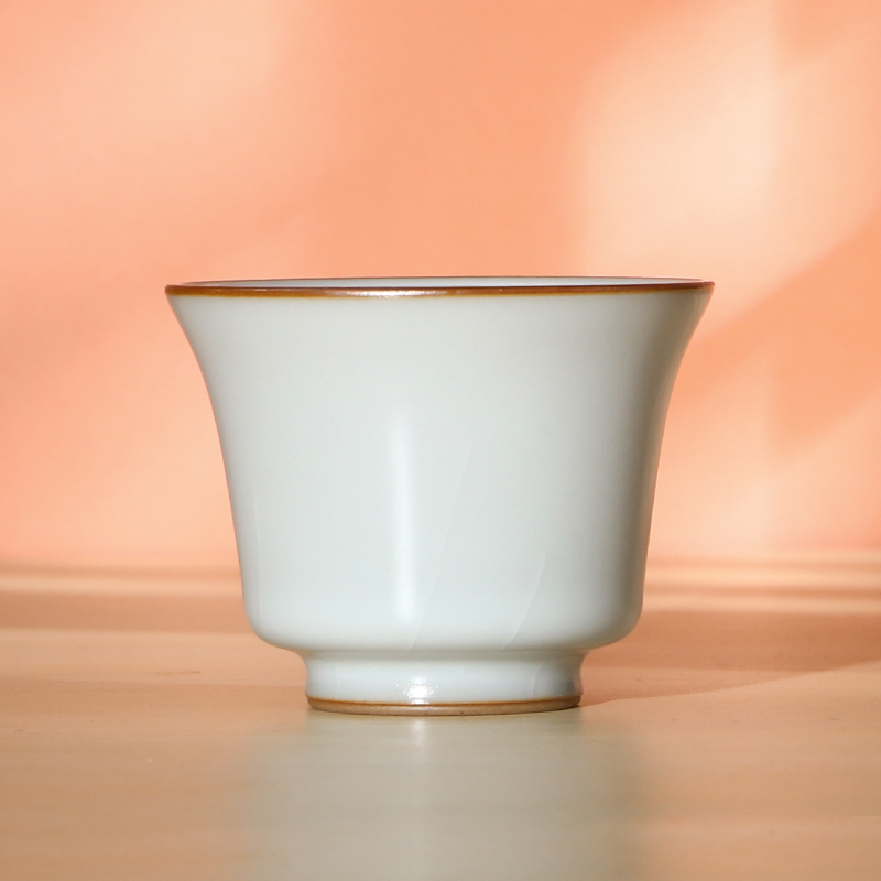 善窑厂2020善款月白釉景德镇高温汝瓷开片可养马蹄杯茶杯主人杯