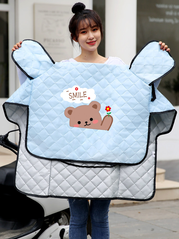 (今日10折)摩托车挡风被电动车春季小型夏季加大薄款亲子挡风被薄防晒